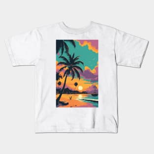 Sunset at the beach Kids T-Shirt